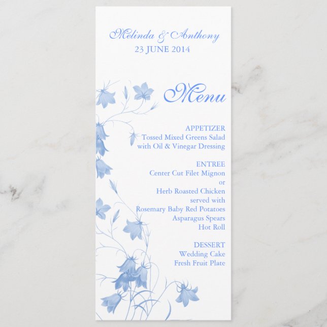 Bluebells - Blue Menu (Front)