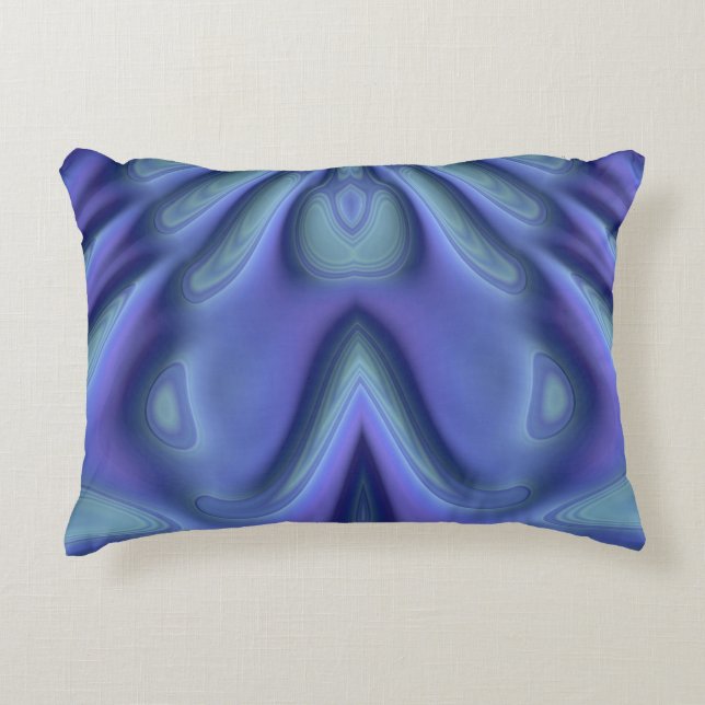 ~BLUEBELLS Blue Violet Fractal Design ~  Decorative Cushion (Front)