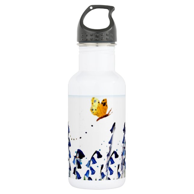 Bluebells Butterfly Spring Floral 532 Ml Water Bottle (Front)
