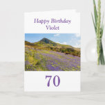 Bluebells Editable 70th Or Any Age Birthday Card<br><div class="desc">Bluebells Editable 70th Or Any Age Birthday Card, easy to personalise the name / age / greetings, and to change the photo if you wish by uploading your own photo. As well as showing on the front of the card, the photograph will automatically appear as a smaller version on the...</div>