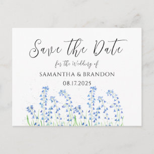 Bluebells flowers Blue Floral Spring Wedding Postcard