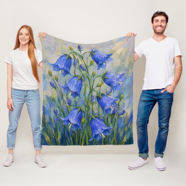Bluebells Flowers Fleece Blanket (In Situ)