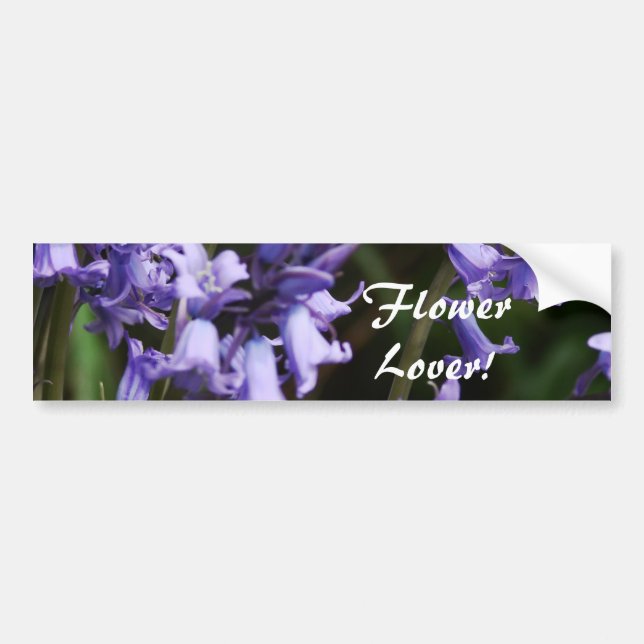 Bluebells Flowers Nature Floral Blue Purple Flower Bumper Sticker (Front)