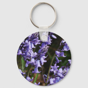 Bluebells Flowers Nature Floral Blue Purple Flower Key Ring