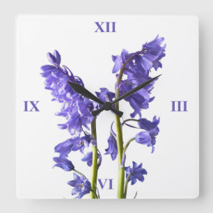 Bluebells, From the very Woods I Created! Square Wall Clock