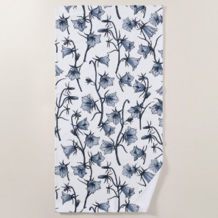 Bluebells, Harebells, Bellflowers Beach Towel