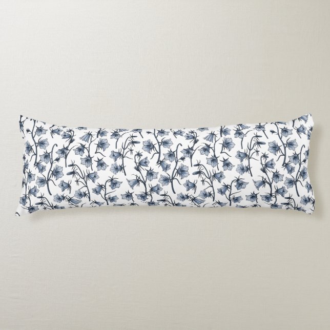 Bluebells, Harebells, Bellflowers Body Cushion (Front)