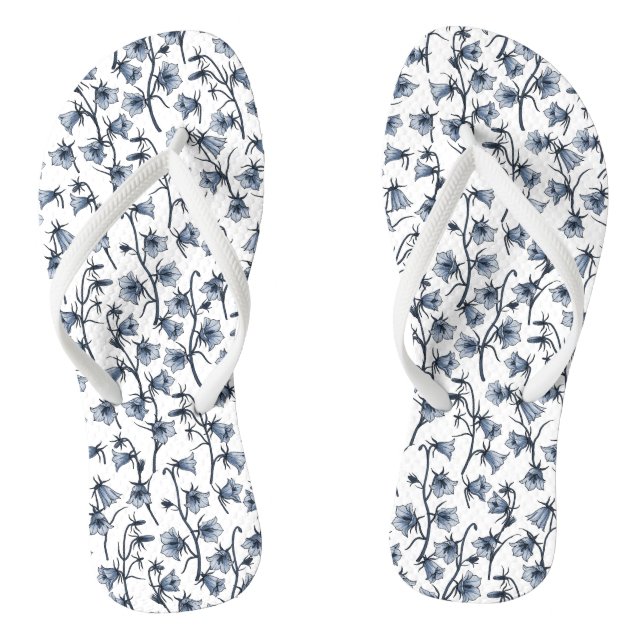 Bluebells, Harebells, Bellflowers Flip Flops (Footbed)