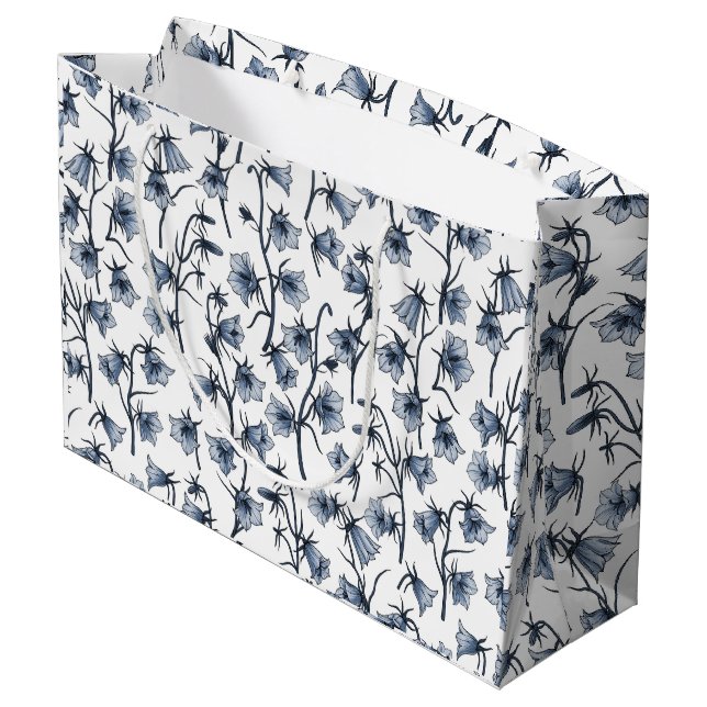 Bluebells, Harebells, Bellflowers Large Gift Bag (Back Angled)
