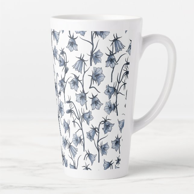 Bluebells, Harebells, Bellflowers Latte Mug (Right)