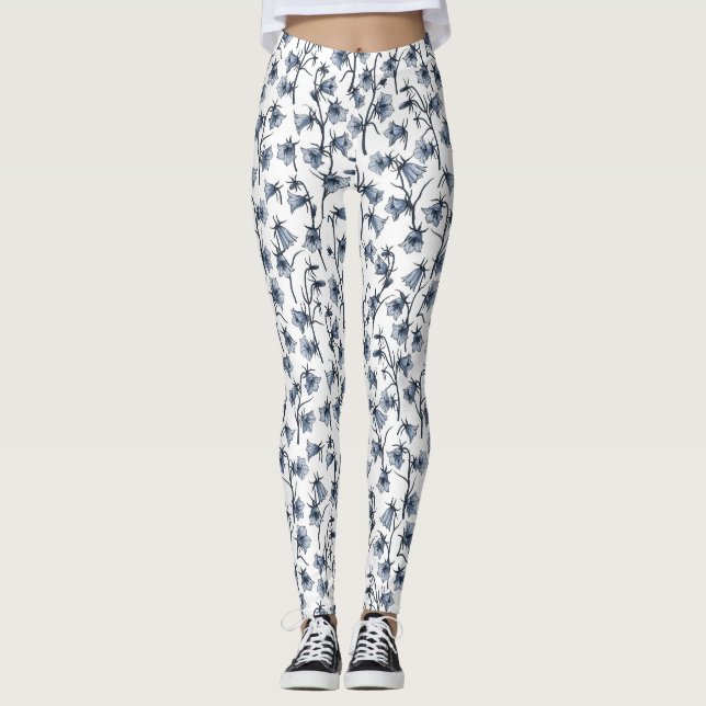 Bluebells, Harebells, Bellflowers Leggings (Front)