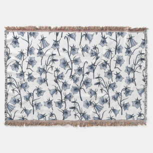 Bluebells, Harebells, Bellflowers Throw Blanket