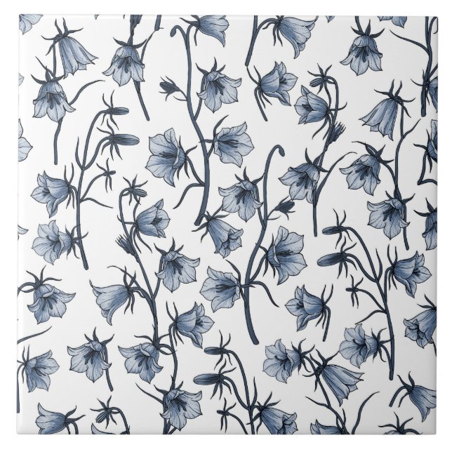 Bluebells, Harebells, Bellflowers Tile (Front)