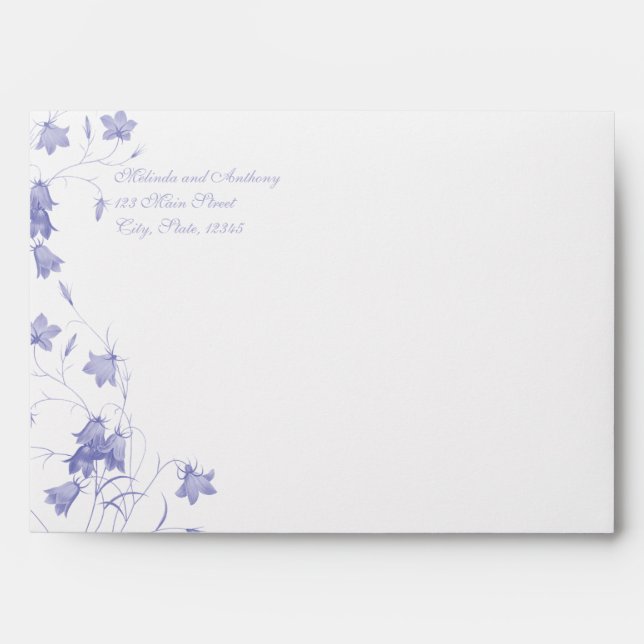 Bluebells - Lavender A7 Wedding Envelope (Front)