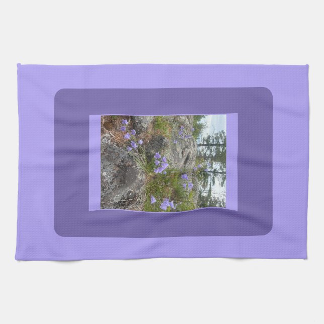 Bluebells on a rocky hillside  tea towel (Horizontal)
