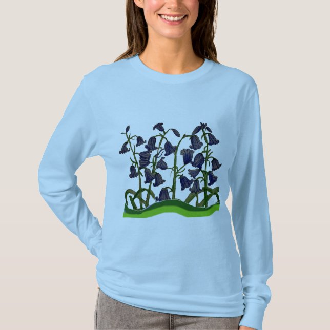 Bluebells on Women's Long Sleeve Shirt (Front)
