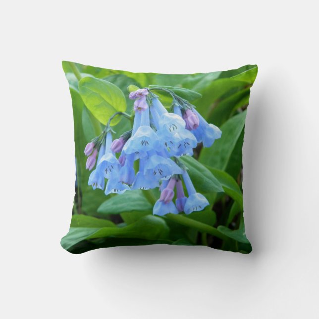 Bluebells Ring (Virginia Bluebells) Pillow (Front)