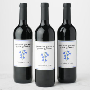 Bluebells Save The Date Wedding Wine Label