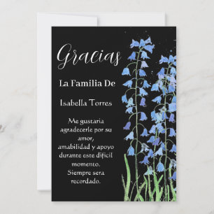 Bluebells Spanish Floral Funeral Death Thank you  Invitation