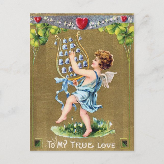 Bluebells Victorian Valentine's Day Postcard (Front)