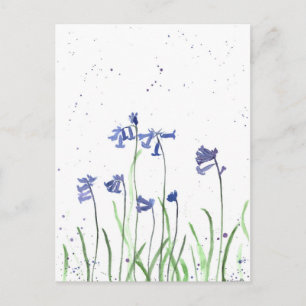 Bluebells watercolor Bluebell Wildflower nature Postcard