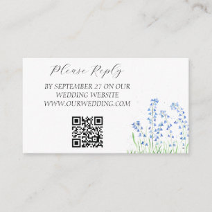 Bluebells Watercolor Flowers Floral Wedding  Enclosure Card