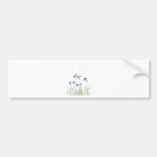 Bluebells watercolour painting bumper sticker