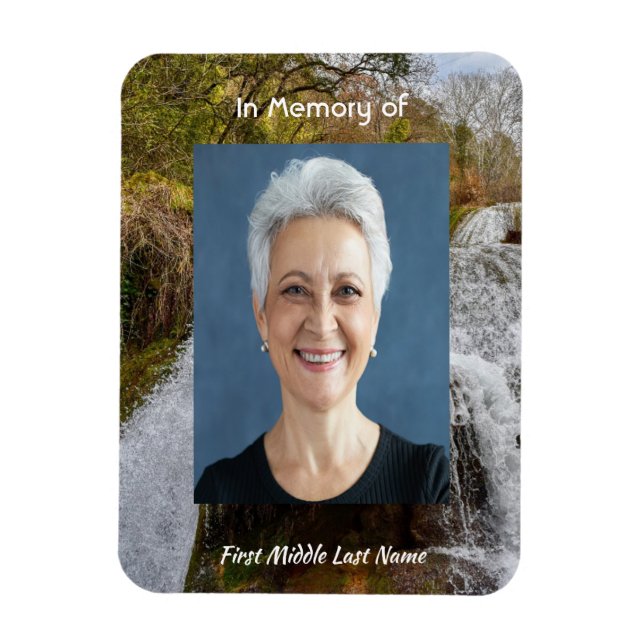 Bluebells Waterfall Landscape   Memorial Keepsake  Magnet (Vertical)