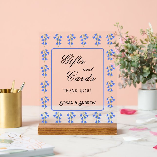 Bluebells Wedding Gifts And Cards Acrylic Sign (Wedding)