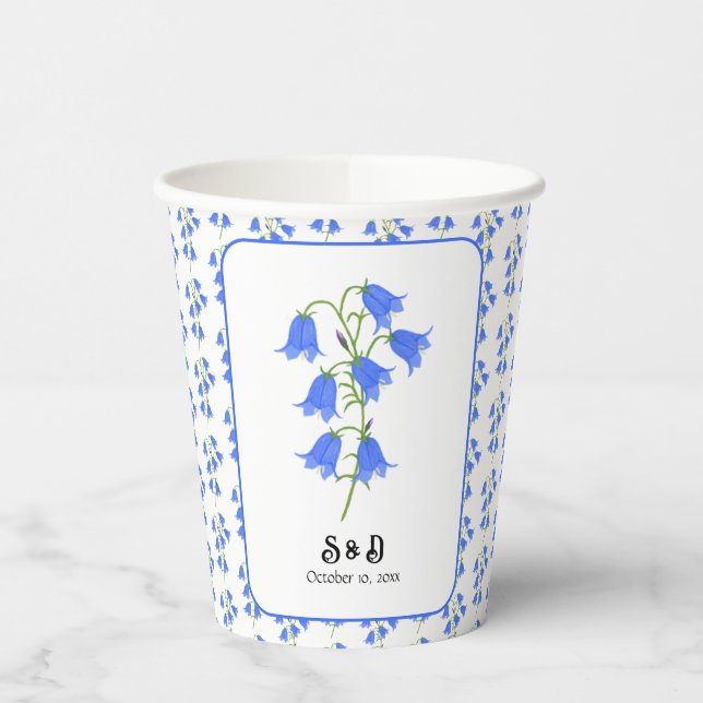 Bluebells Wedding Paper Cups (Left)