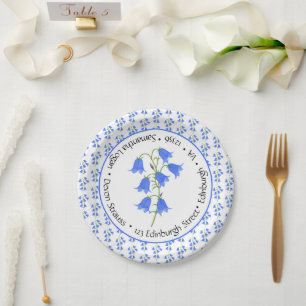 Bluebells Wedding Paper Plate