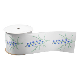 Bluebells White Ribbon Satin Ribbon