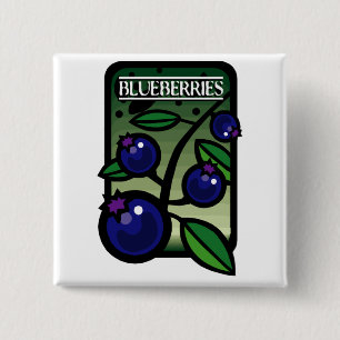 Blueberries 15 Cm Square Badge