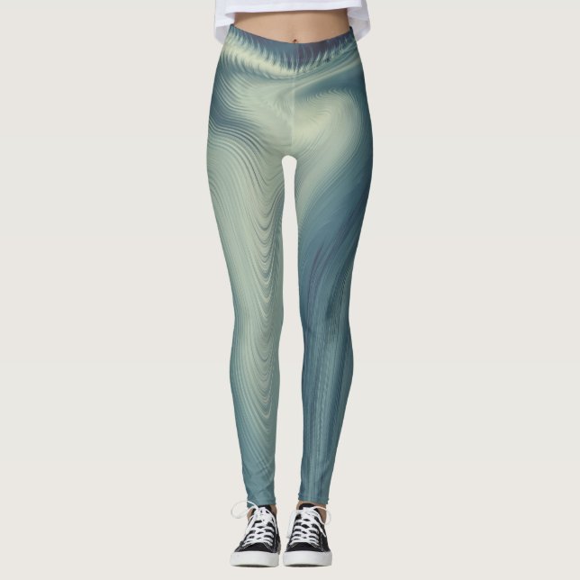 Blueberries and Cream All-Over-Print Leggings (Front)