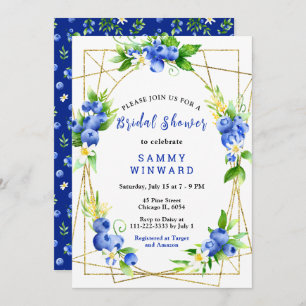 Blueberries and Foliage Bridal Shower Invitation