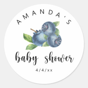 Blueberries - Baby shower Classic Round Sticker