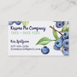 blueberries bakery pies canning business card