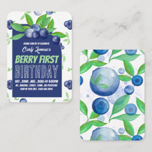 Blueberries, Berry First Birthday Handout Tickets