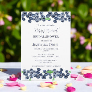 Blueberries Berry Sweet Bridal Shower Invitation