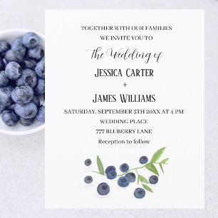 Blueberries Blueberry Fruit Watercolor Wedding