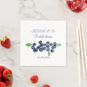 Blueberries Blueberry Fruits Bridal Shower Party Napkin