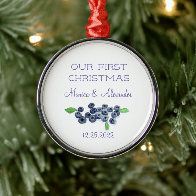 Blueberries Blueberry Fruits Wedding Christmas Metal Tree Decoration (Tree)