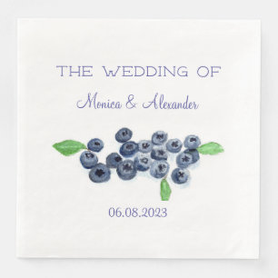 Blueberries Blueberry Fruits Wedding Party Napkin