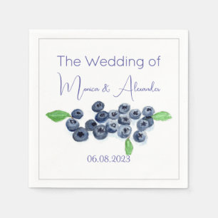 Blueberries Blueberry Fruits Wedding Party Napkin