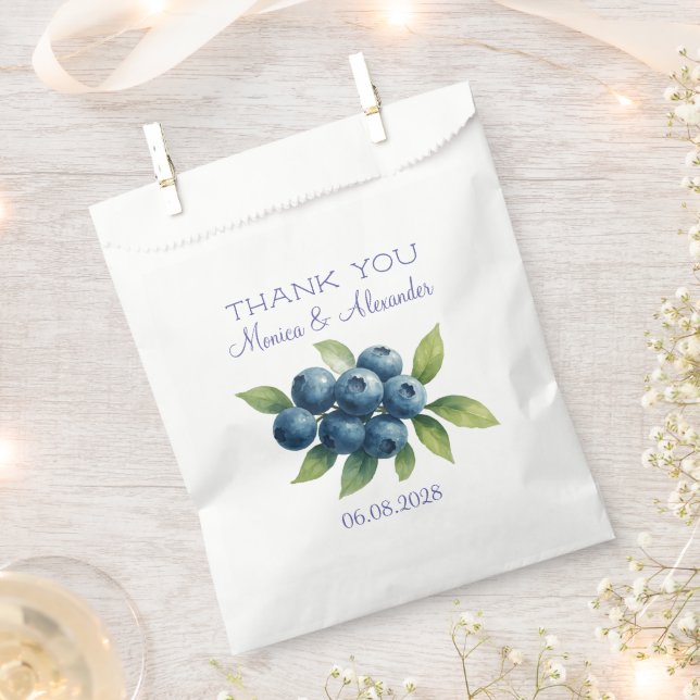 Blueberries Blueberry Fruits Wedding Thank you  Favour Bags (Clipped)