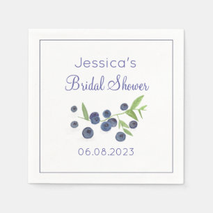 Blueberries Blueberry Summer Bridal Shower Napkin