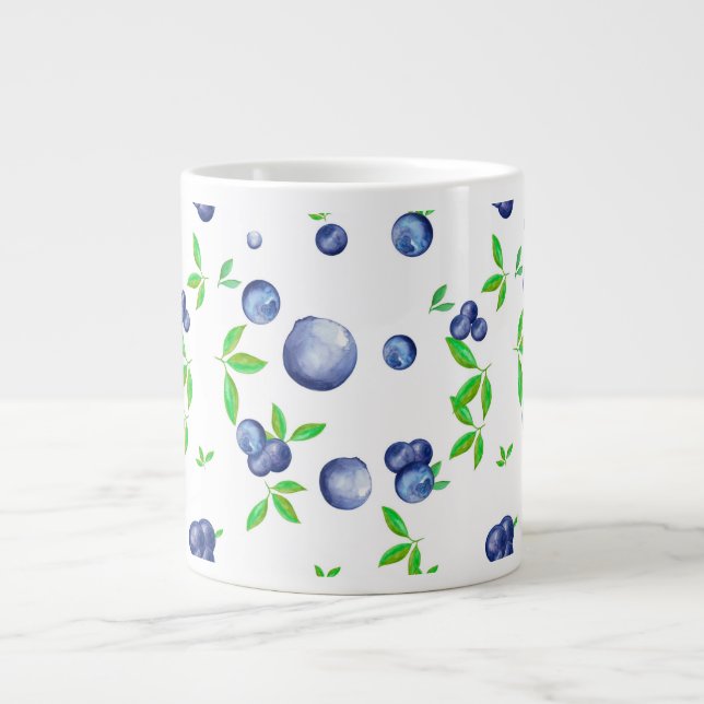 Blueberries,blueberry watercolour,fruits art    large coffee mug (Front)