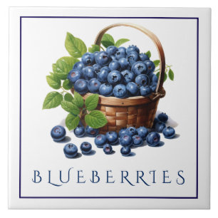 Blueberries Ceramic Tile