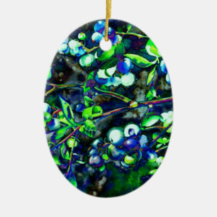Blueberries Ceramic Tree Decoration