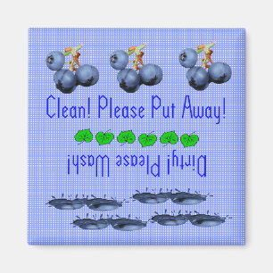 Blueberries dishwasher magnet
